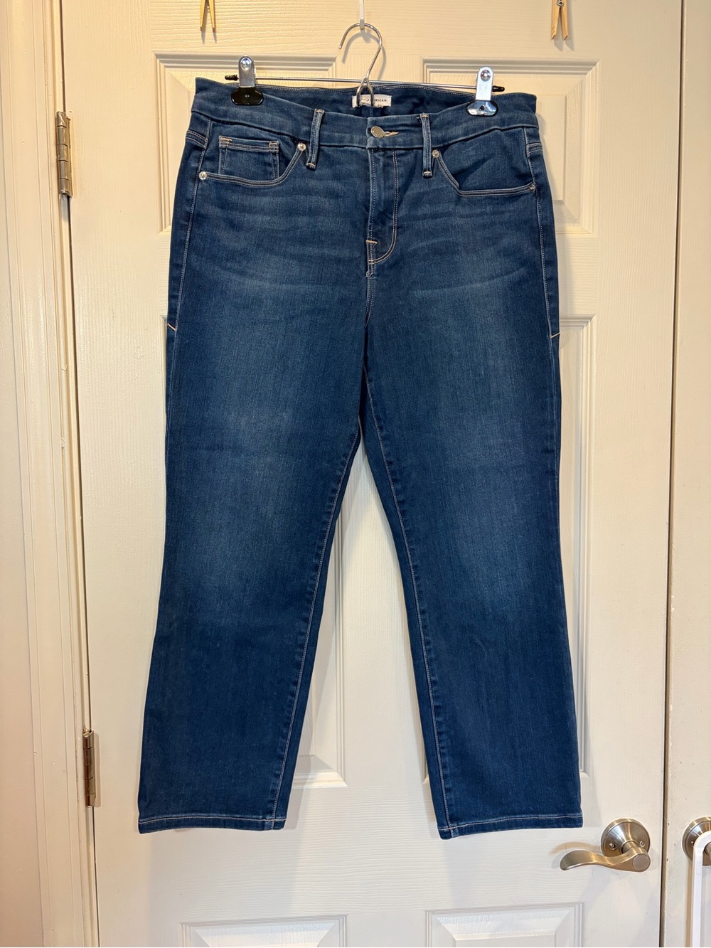 Good American Women’s Good Leg Straight Denim Jean Size 12/31 Blue383
